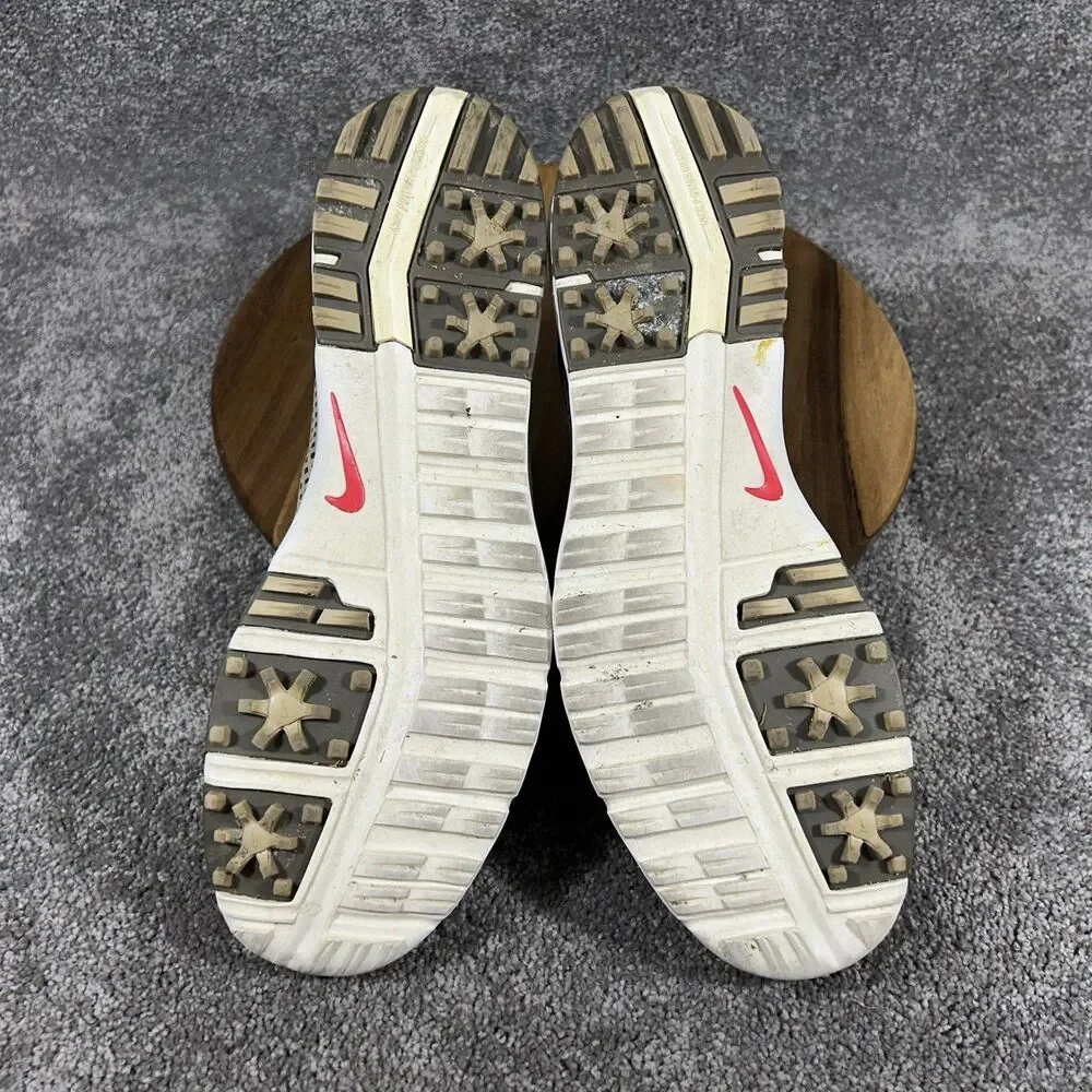 Nike Air Rate Tour 379200-212 Men’s Size 11.5 Khaki Mesh Spiked Golf Shoes Used - Picture 8 of 11